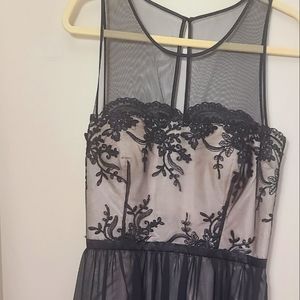 Black Tee Length semi Formal Dress